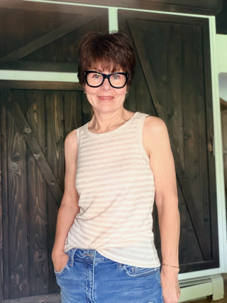 Select Striped Tank - Natural Heather-Tops CasualZ Supply Select Striped Tank – Natural Heather | VerClare Boutique-Shop the Z Supply Select Striped Tank in Natural Heather — airy knit jersey, bra-friendly straps, fitted silhouette. Free US shipping on eligible orders.-VerClare Boutique