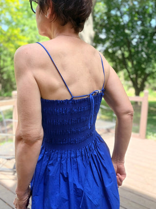 Cornelia Poplin Maxi Dress - Nautical-Dresses & RompersZ Supply Cornelia Poplin Maxi Dress – Nautical | VerClare Boutique-Shop the Z Supply Cornelia Poplin Maxi Dress in Nautical. Smocked bodice, square neckline, side pockets, lightweight cotton poplin. Sizes XS–L.-VerClare Boutique