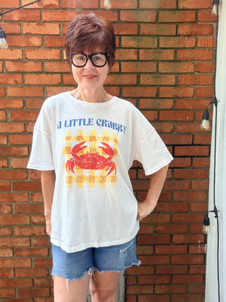 A Little Crabby T-Shirt - Picnic Butter-Tops Basic PrintEE:SOME A Little Crabby Graphic T-Shirt - Picnic Butter | VerClare Boutique-Shop the EE:SOME A Little Crabby T-Shirt in Picnic Butter. Butter-soft washed 100% cotton, playful graphic, crew neck, relaxed everyday fit. Sizes S–L.-VerClare Boutique