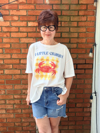 A Little Crabby T-Shirt - Picnic Butter-Tops Basic PrintEE:SOME A Little Crabby Graphic T-Shirt - Picnic Butter | VerClare Boutique-Shop the EE:SOME A Little Crabby T-Shirt in Picnic Butter. Butter-soft washed 100% cotton, playful graphic, crew neck, relaxed everyday fit. Sizes S–L.-VerClare Boutique