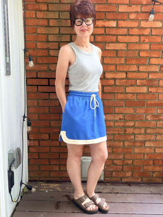 Rylan Knit Mini Skirt - Cobalt Blue-BottomsSHE + SKY Rylan Knit Mini Skirt - Cobalt Blue | VerClare Boutique-Shop the SHE + SKY Rylan Knit Mini Skirt in Cobalt Blue. Soft stretch knit, contrast hem, elastic waist, functional pockets, mini length. Sizes S–L.-VerClare Boutique