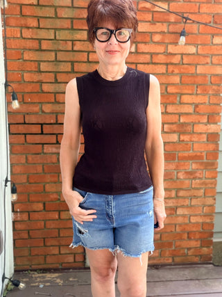 Tibi Mesh Tank - Cloud and Black-Tops Basic SolidZ Supply Tibi Mesh Tank - Cloud & Black | VerClare Boutique-Shop the Z Supply Tibi Mesh Tank in Cloud and Black. Lightweight viscose-nylon mesh knit, crew neckline, hip length. Sizes XS–L. Free US shipping on eligible orders.-VerClare Boutique