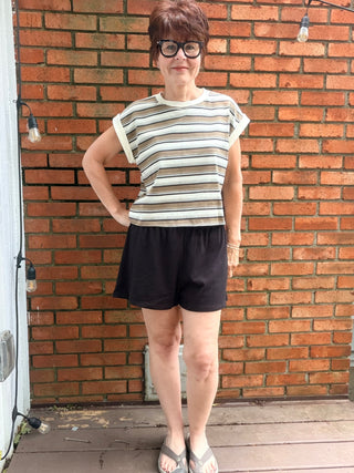 Francesca Multicolor Stripe Knit Top - Cream Multi-Tops Basic PrintThe Workshop Francesca Multicolor Stripe Knit Top - Cream Multi | VerClare Boutique-Shop The Workshop Francesca Multicolor Stripe Knit Top in Cream Multi. Soft cotton-blend knit, crew neck, multicolor stripes, relaxed everyday fit. Sizes S–L.-VerClare Boutique