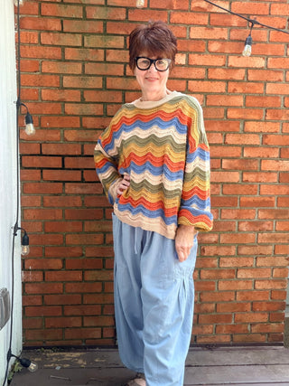 Katalina Color Block Sweater - Taupe Multi-SweatersButtermelon Katalina Color Block Sweater - Taupe Multi | VerClare Boutique-Shop the Buttermelon Katalina Color Block Sweater in Taupe Multi. 100% cotton knit, bold color block design, relaxed everyday fit. Sizes S–L.-VerClare Boutique
