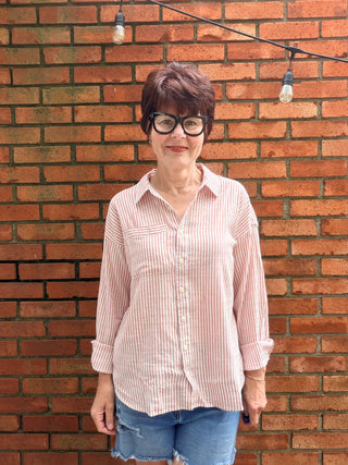 Edison Shirt - Rose Ivory-Tops CasualEdison Shirt – Rose Ivory | Thread & Supply – VerClare Boutique-Shop the Thread & Supply Edison Shirt in Rose Ivory. Lightweight woven, button-up, collared, relaxed everyday fit. Sizes S–L at VerClare Boutique.-VerClare Boutique