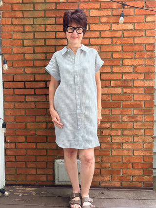 Crescent Dress - Sailor Blue Stripe-Dresses & RompersThread & Supply Crescent Dress - Sailor Blue Stripe | VerClare Boutique-Shop the Thread & Supply Crescent Dress in Sailor Blue Stripe. Soft knit, sleeveless, easy pull-on, relaxed everyday silhouette. Sizes S–L.-VerClare Boutique