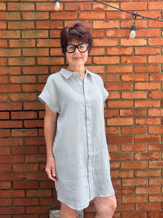 Crescent Dress - Sailor Blue Stripe-Dresses & RompersThread & Supply Crescent Dress - Sailor Blue Stripe | VerClare Boutique-Shop the Thread & Supply Crescent Dress in Sailor Blue Stripe. Soft knit, sleeveless, easy pull-on, relaxed everyday silhouette. Sizes S–L.-VerClare Boutique