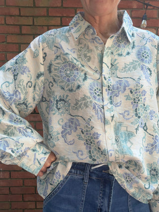 Whitney Cornflower Blouse - Blue-Tops CasualWhitney Cornflower Blouse | Blue Floral Woven Top – Entro | VerClare Boutique-Shop the Entro Whitney Cornflower Blouse in blue — a lightweight floral woven top with button-down front & collared neckline. True to size. Sizes S–L.-VerClare Boutique