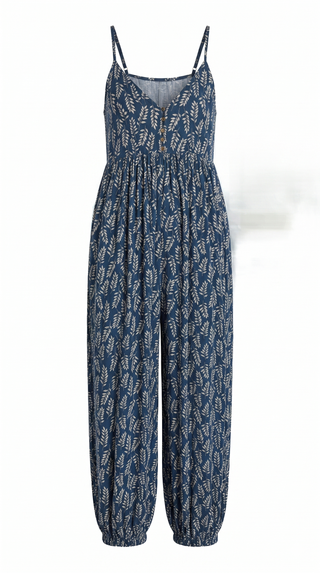 Taliah Boho Sleeveless Jumpsuit - Indigo-Dresses & RompersTaliah Boho Sleeveless Jumpsuit - Indigo | VerClare Boutique | Jenison MI -This Boho Sleeveless Jumpsuit is a beautiful lightweight woven rayon sleeveless jumpsuit featuring a relaxed boho-inspired silhouette, an easy pull-on design, and flowy wide-leg styling. Free US shipping from VerClare Boutique.-VerClare Boutique