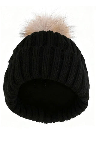 Ribbed Knitted Pom Pom Beanie - 3 Colors-Accessories-VerClare Boutique