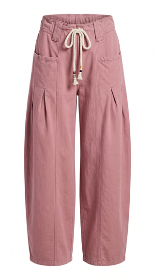 Valoria Barrell Pull-On Twill Jeans - Tea Rose-BottomsValoria Barrell Pull-On Twill Jeans - Tea Rose | VerClare Boutique | Jenison MI -Barrel Pull-On Twill Jeans are a beautiful soft stretch twill barrel-leg pant featuring a contemporary wide barrel silhouette, a corded drawstring waistband, and seamed panel detailing throughout. Free US shipping from VerClare Boutique.-VerClare Boutique