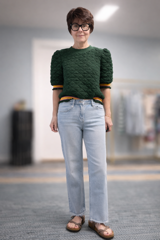 Aileeah Mid Rise Crop Slim Wide