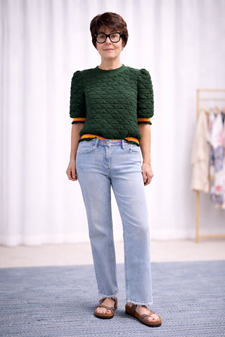 Aileeah Mid Rise Crop Slim Wide