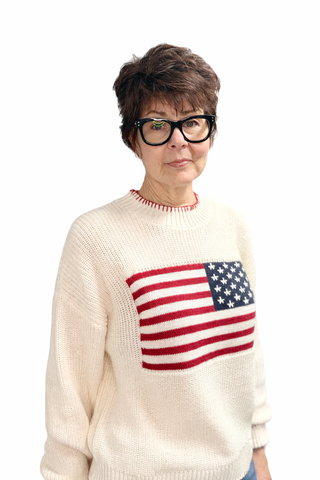 American Flag Sweater - White-SweatersAmerican Flag Sweater - White | VerClare Boutique | Jenison MI -Show your stripes — literally. The By Together American Flag Sweater in White is a fun, feel-good piece that brings a little patriotic spirit to your everyday wardrobe. Crafted in a soft knit with a classic American flag design, this sweater is casual enough for weekend wear but styled enough to make a statement. Free US shipping from VerClare Boutique on eligible orders.-VerClare Boutique