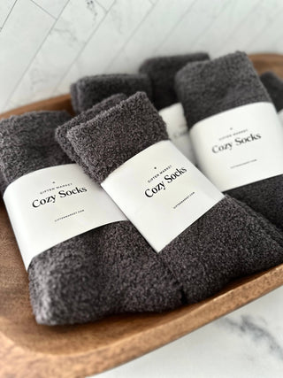 Cozy Cloud Socks - Charcoal-Stocking Stuffers-VerClare Boutique