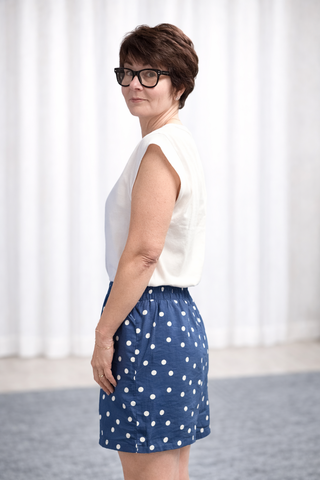 Lucille Woven Polka Dot Print Shorts - Dusty Blue-BottomsLucille Woven Polka dot Print Shorts - Dusty Blue | VerClare Boutique | Jenison MI -Woven Polka dot Print Shorts are a lightweight woven polka-dot short featuring elastic waist and side pockets. Free US shipping from VerClare Boutique.-VerClare Boutique