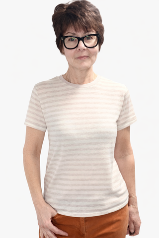 Tourist Striped Tee - Natural Heather-Tops CasualTourist Striped Tee - Natural Heather | VerClare Boutique | Jenison MI -Z Supply Tourist Striped Tee is a beautiful airy loose knit jersey short-sleeve tee featuring timeless stripe detailing, a classic crew neckline, and a relaxed, easy silhouette. Free US shipping on eligible orders. Jenison MI -VerClare Boutique