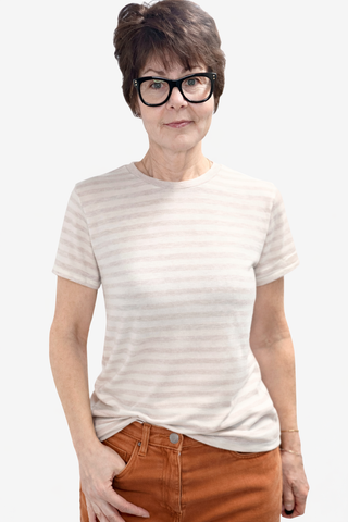 Tourist Striped Tee - Natural Heather-Tops CasualTourist Striped Tee - Natural Heather | VerClare Boutique | Jenison MI -Z Supply Tourist Striped Tee is a beautiful airy loose knit jersey short-sleeve tee featuring timeless stripe detailing, a classic crew neckline, and a relaxed, easy silhouette. Free US shipping on eligible orders. Jenison MI -VerClare Boutique